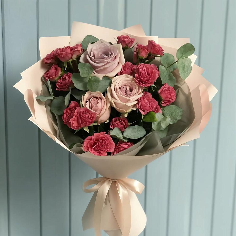 Букет цветов из: Гвоздики и Розы в Сяве