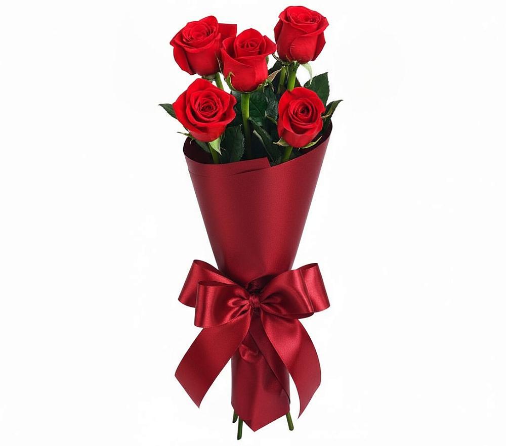 Букет 5 Красных роз Эдлесс Лав в Сяве