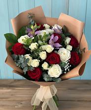 Букет цветов из:  Розы и Альстромерии #REPLACE_PRED# Сяве