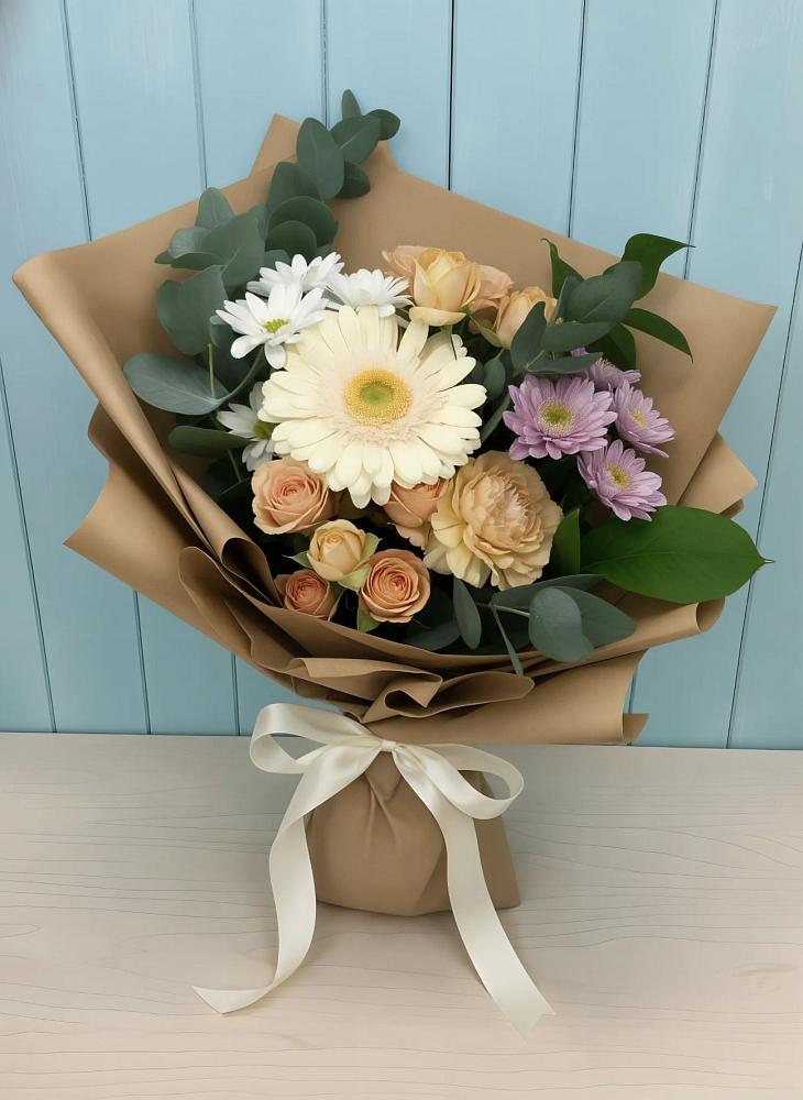 Букет цветов из: Герберы и Хризантемы в Сяве