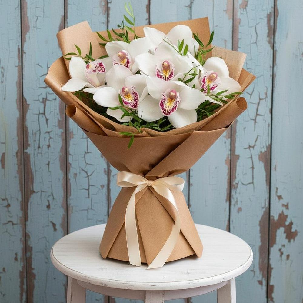 Букет цветов из: Орхидеи и Розы в Сяве