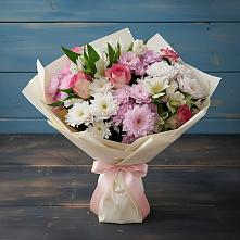 Букет цветов из:  Хризантемы, Альстромерии и Розы в Сяве