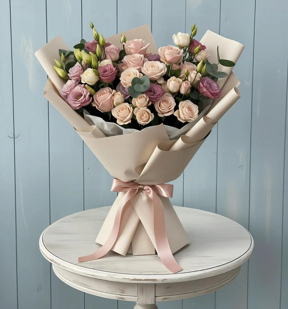 Букет цветов из: Розы и Лизиантусы в Сяве