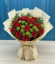 Букет цветов из:  Розы и Хризантемы #REPLACE_PRED# Сяве